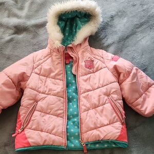 London Fog Pink and Teal Kids Jacket